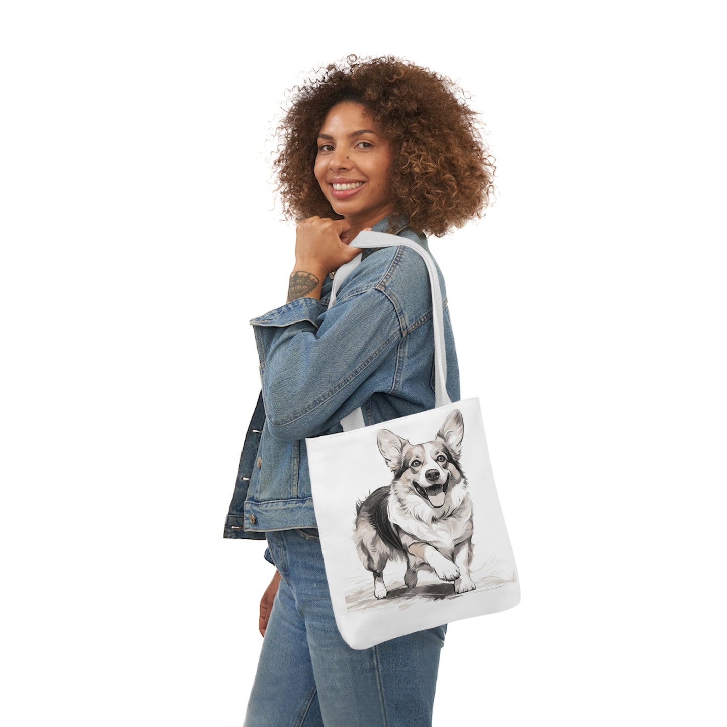 Corgi 2 - Canvas Tote Bag, 5-Color Straps