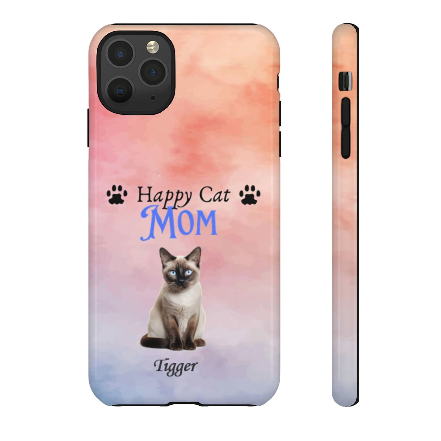 Happy Cat Mom - Personalized - Whimsical Phone Cases - Mother's Day