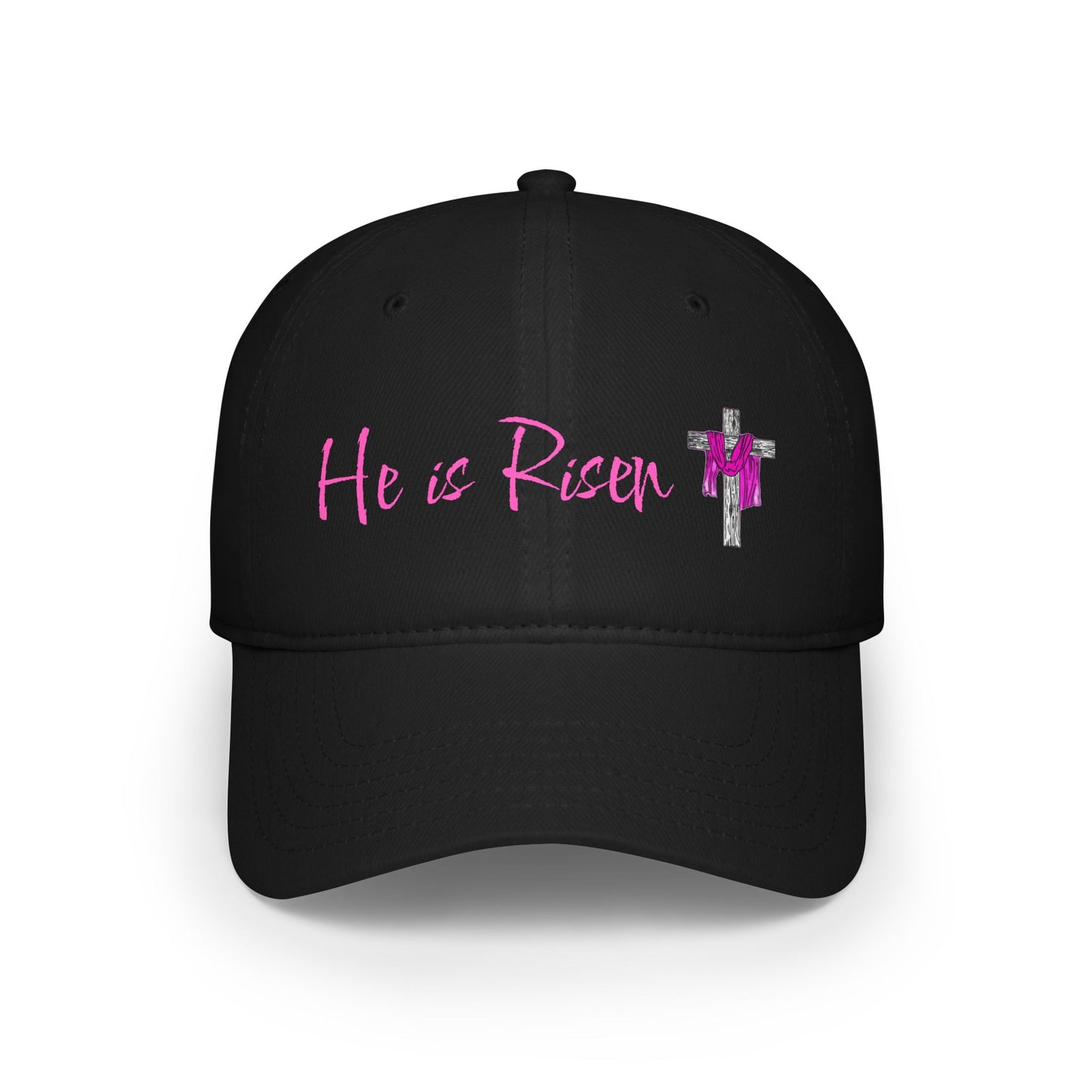 He is Risen - Pink - Low Profile Baseball Cap - Easter - Mother's Day - Father's Day - Easter 1