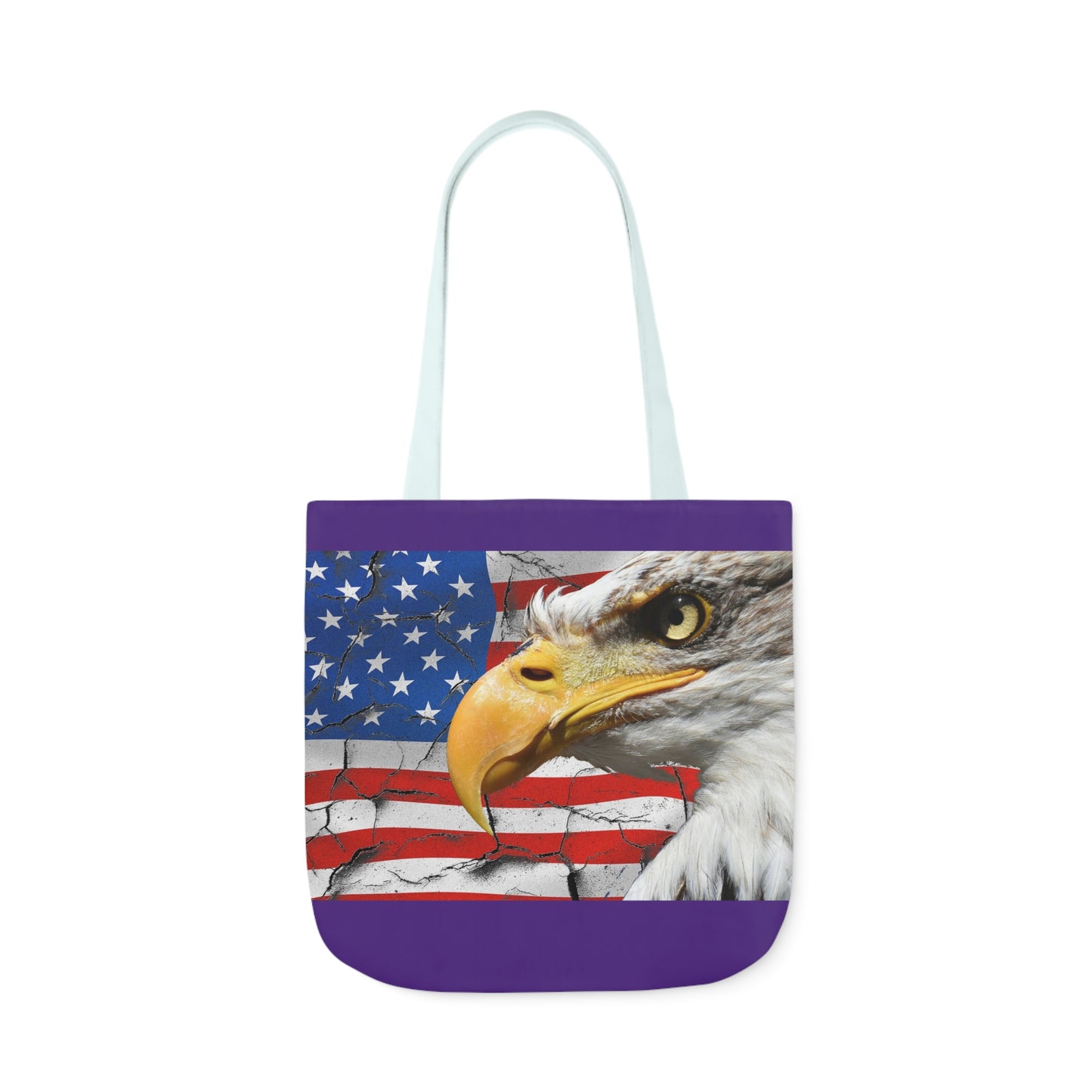 American Eagle - Canvas Tote Bag, 5-Color Straps - Patriotic