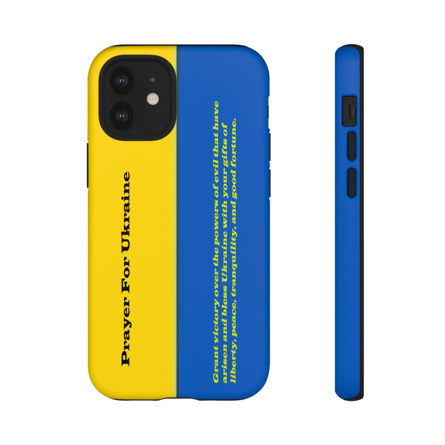 Flag of Ukraine with Prayer - Flag Phone Cases