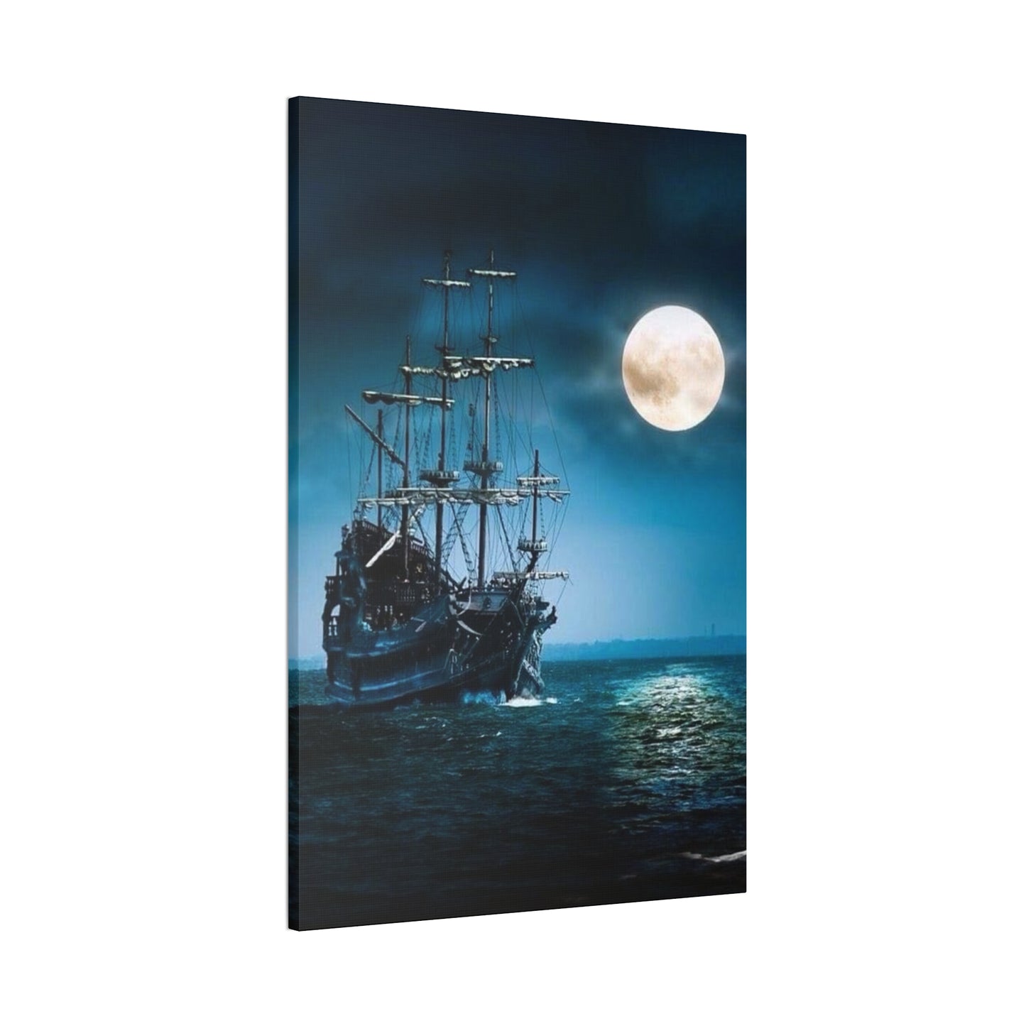 At Sea by Moonlight - Canvas Stretched, 0.75"