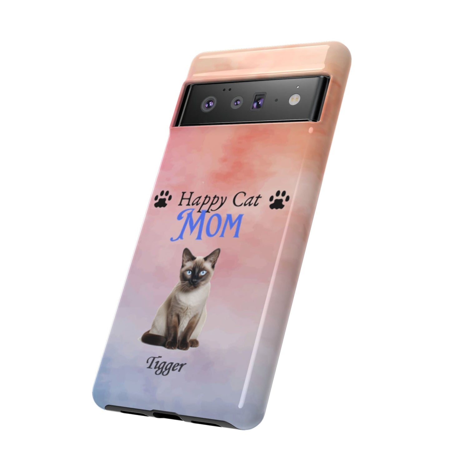 Happy Cat Mom - Personalized - Whimsical Phone Cases - Mother's Day