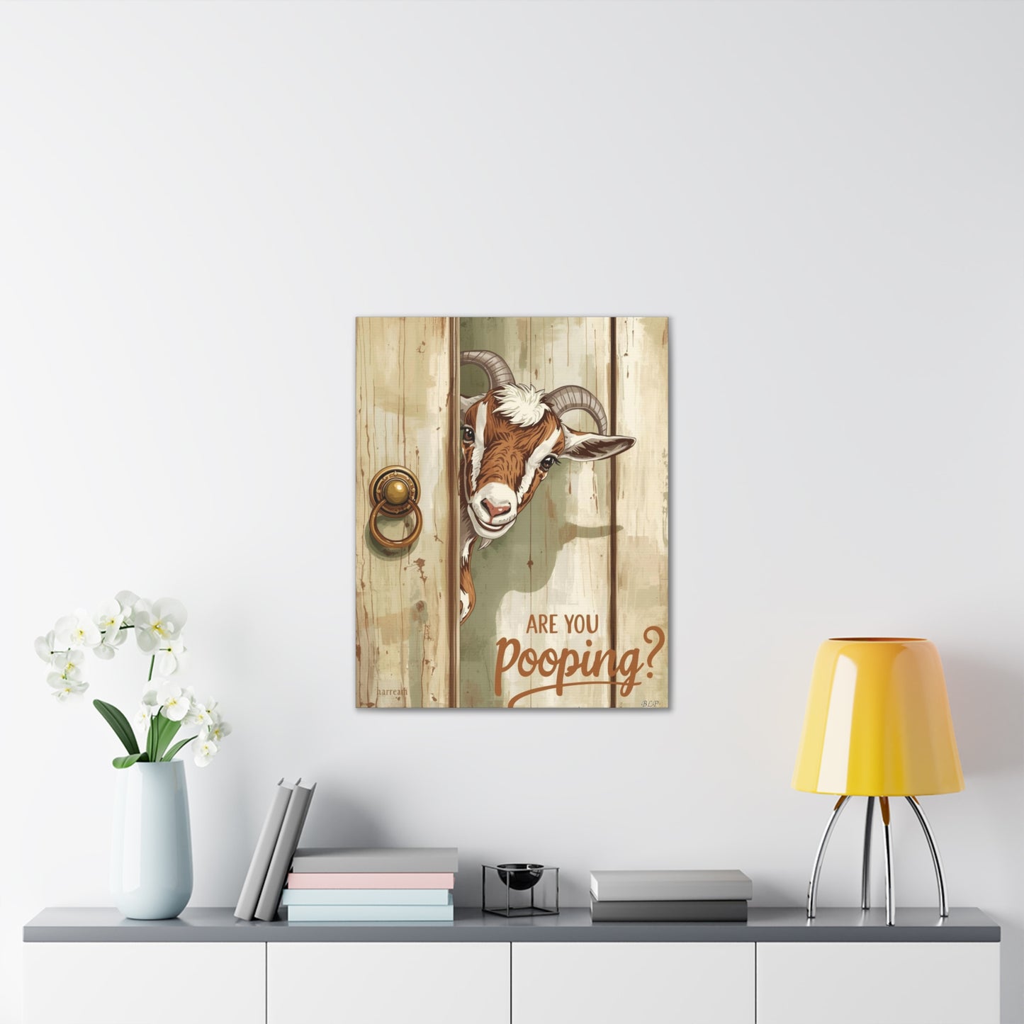 Are You Pooping - Canvas Stretched, 0.75" - 2026 Wall Art - Bathroom Humor