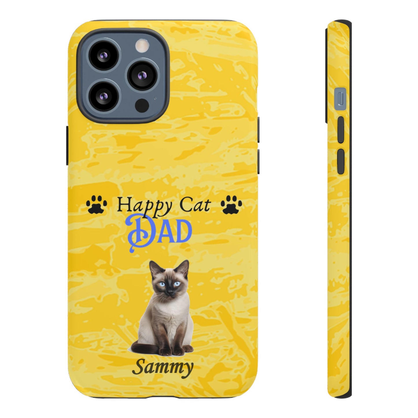 Happy Cat Dad - Personalized - Whimsical Phone Cases - Father's Day