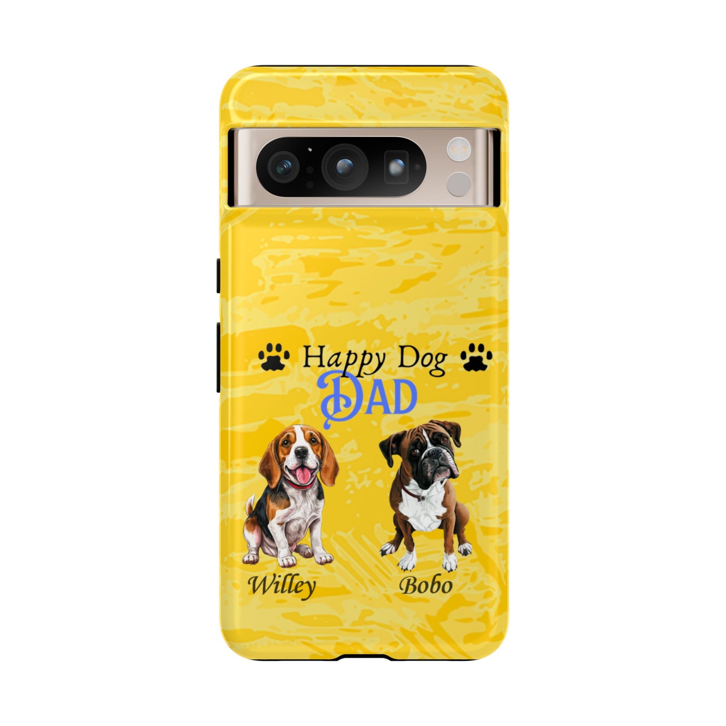 Happy Dog Dad - Personalized - Whimsical Phone Cases - Father's Day