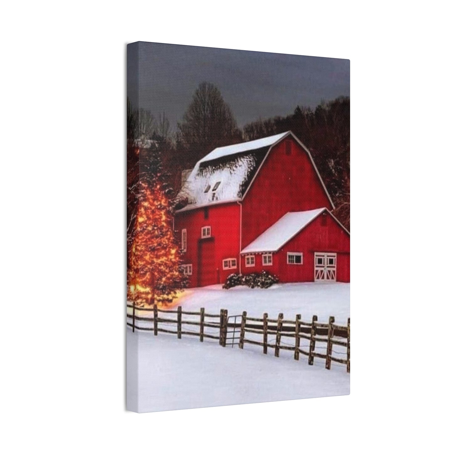 Barn in Winter - Canvas Stretched, 0.75"