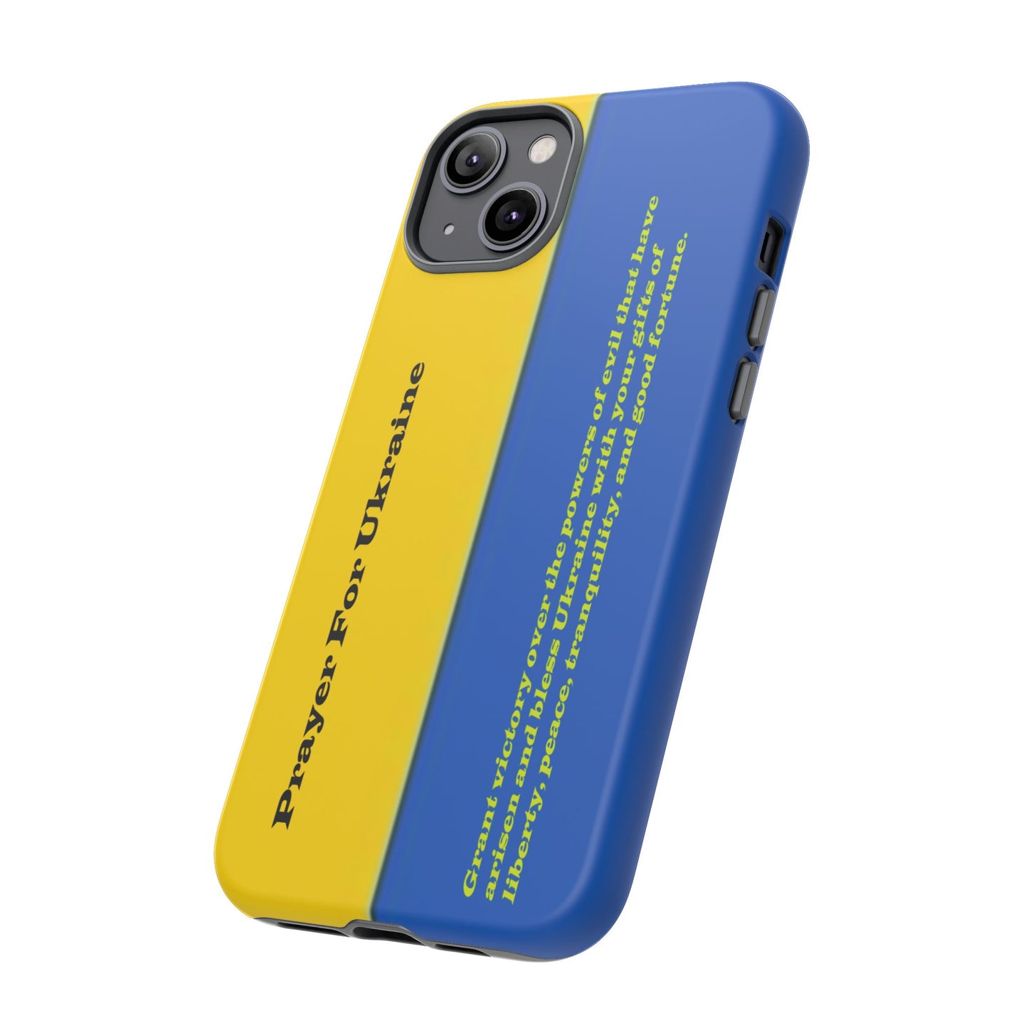 Flag of Ukraine with Prayer - Flag Phone Cases