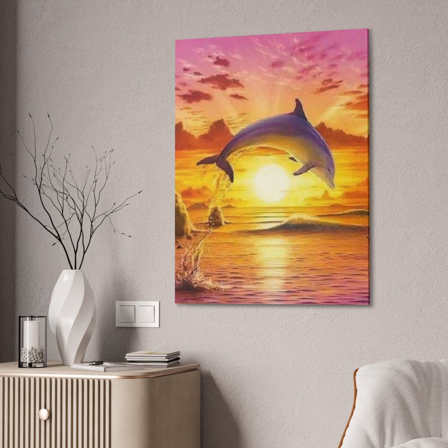 Dolphin - Canvas Stretched, 0.75"