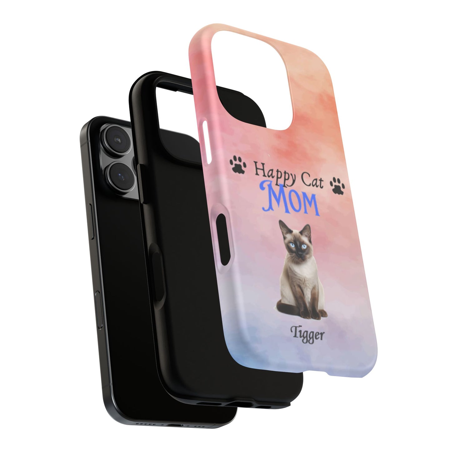 Happy Cat Mom - Personalized - Whimsical Phone Cases - Mother's Day