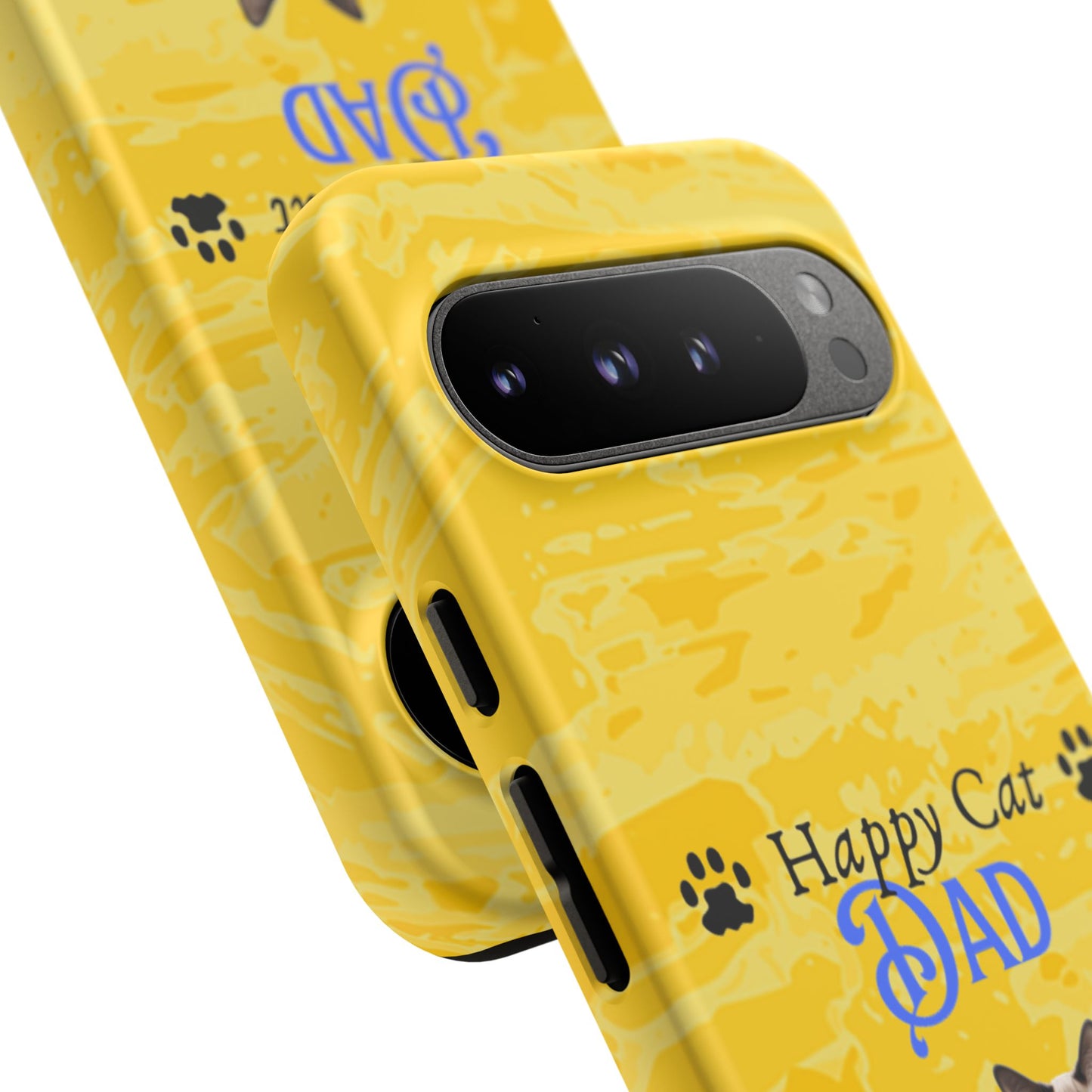 Happy Cat Dad - Personalized - Whimsical Phone Cases - Father's Day