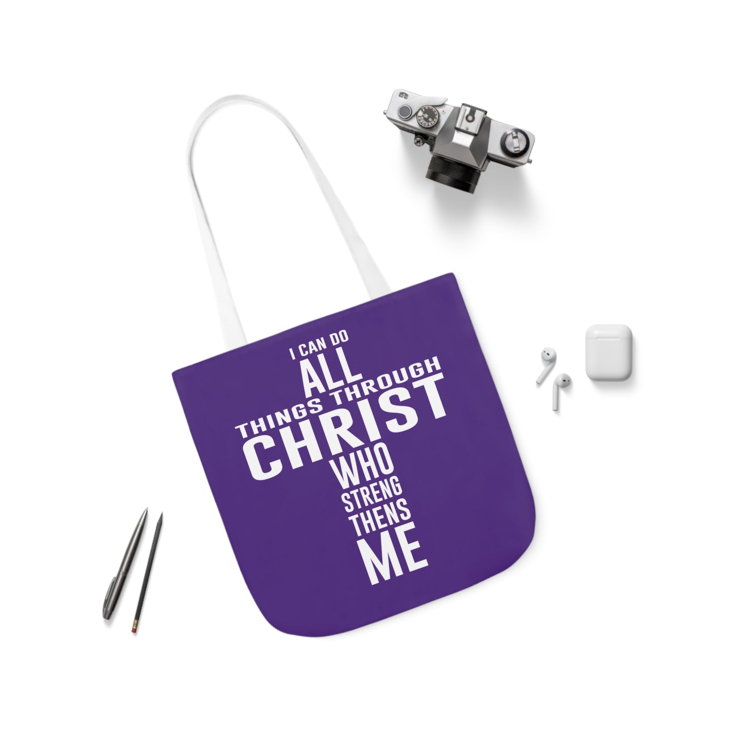 I can do - Canvas Tote Bag, 5-Color Straps - Religious