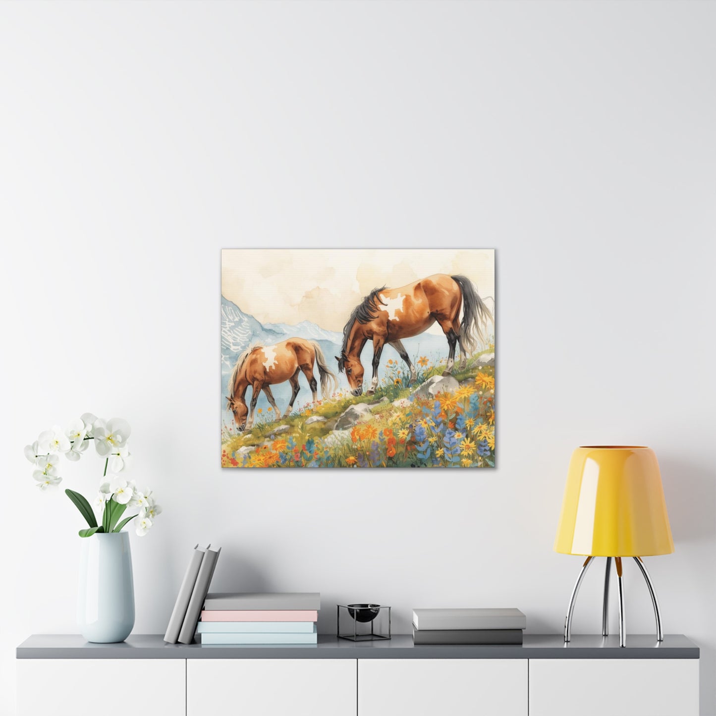 Horses Grazing - Canvas Stretched, 0.75" - Wall Art 2026 - Animals