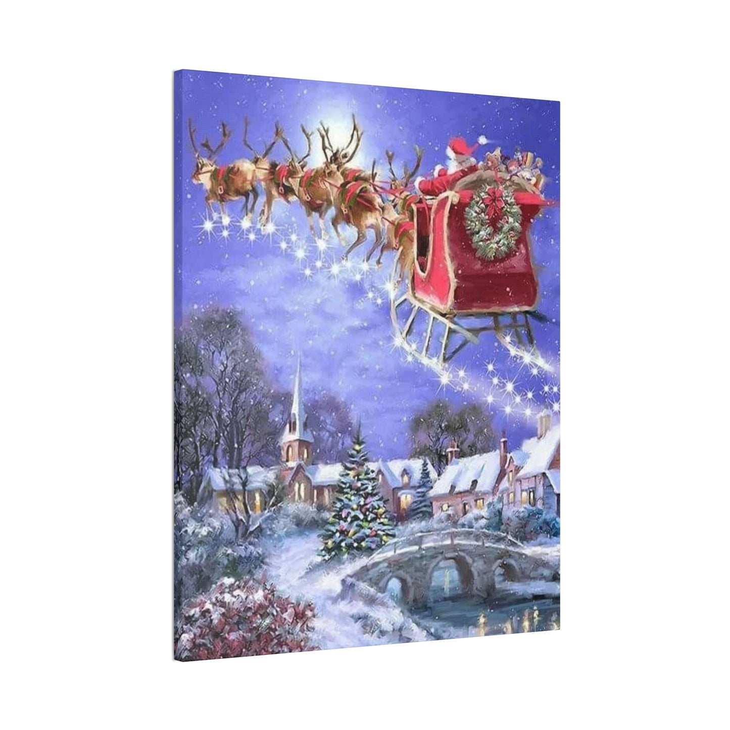 Santa's Coming - Canvas Stretched, 0.75" Christmas