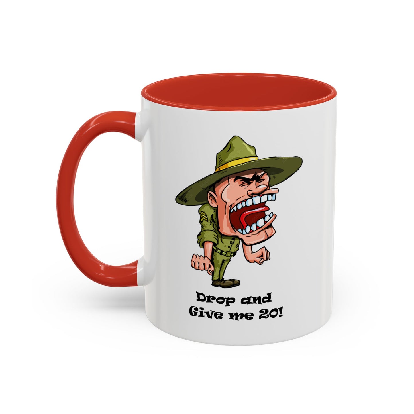 Drop and Give Me 20 - Accent Coffee Mug (11, 15oz) Whimsical and Military Mugs