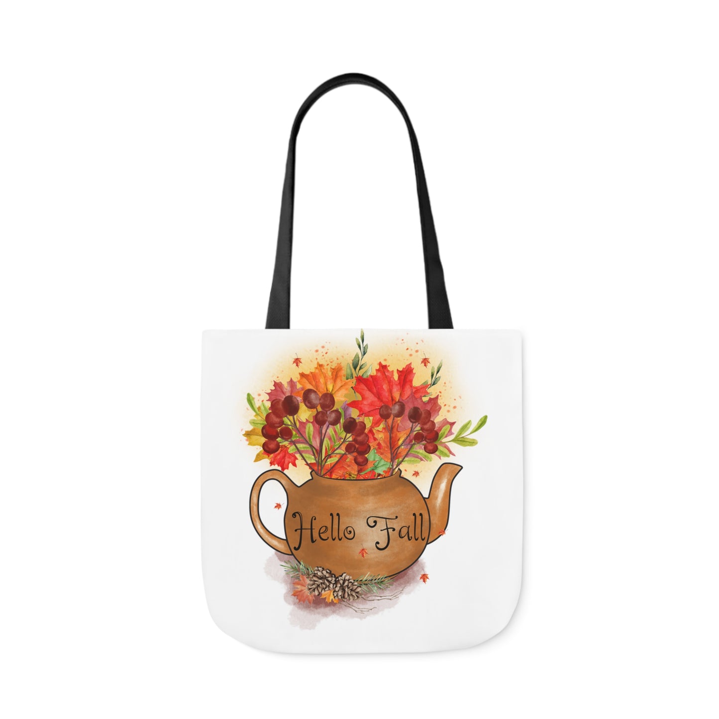 Hello Fall - Canvas Tote Bag, 5-Color Straps