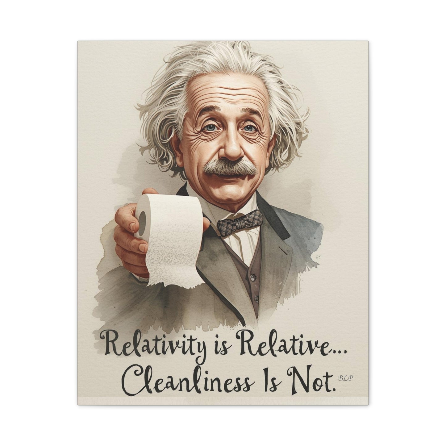 Einstein - Canvas Stretched, 0.75" - 2026 Wall Art - Bathroom Humor