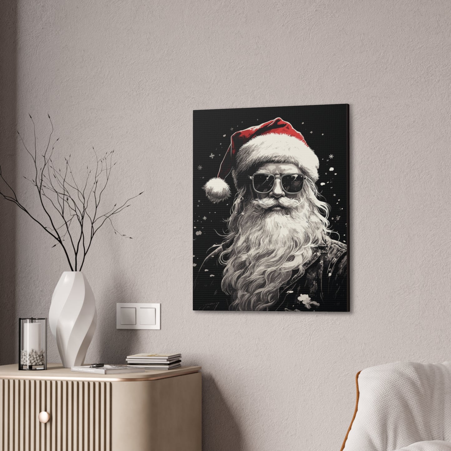 Hip Santa - Canvas Stretched, 0.75" - Christmas