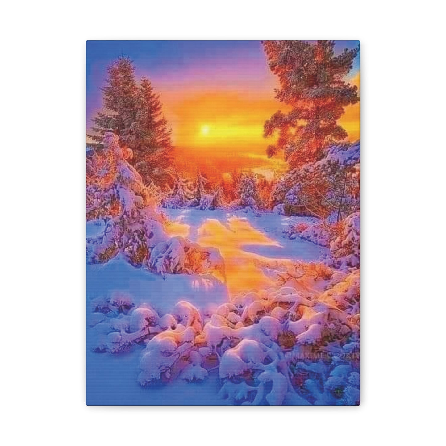 Winter Sunset - Canvas Stretched, 0.75"