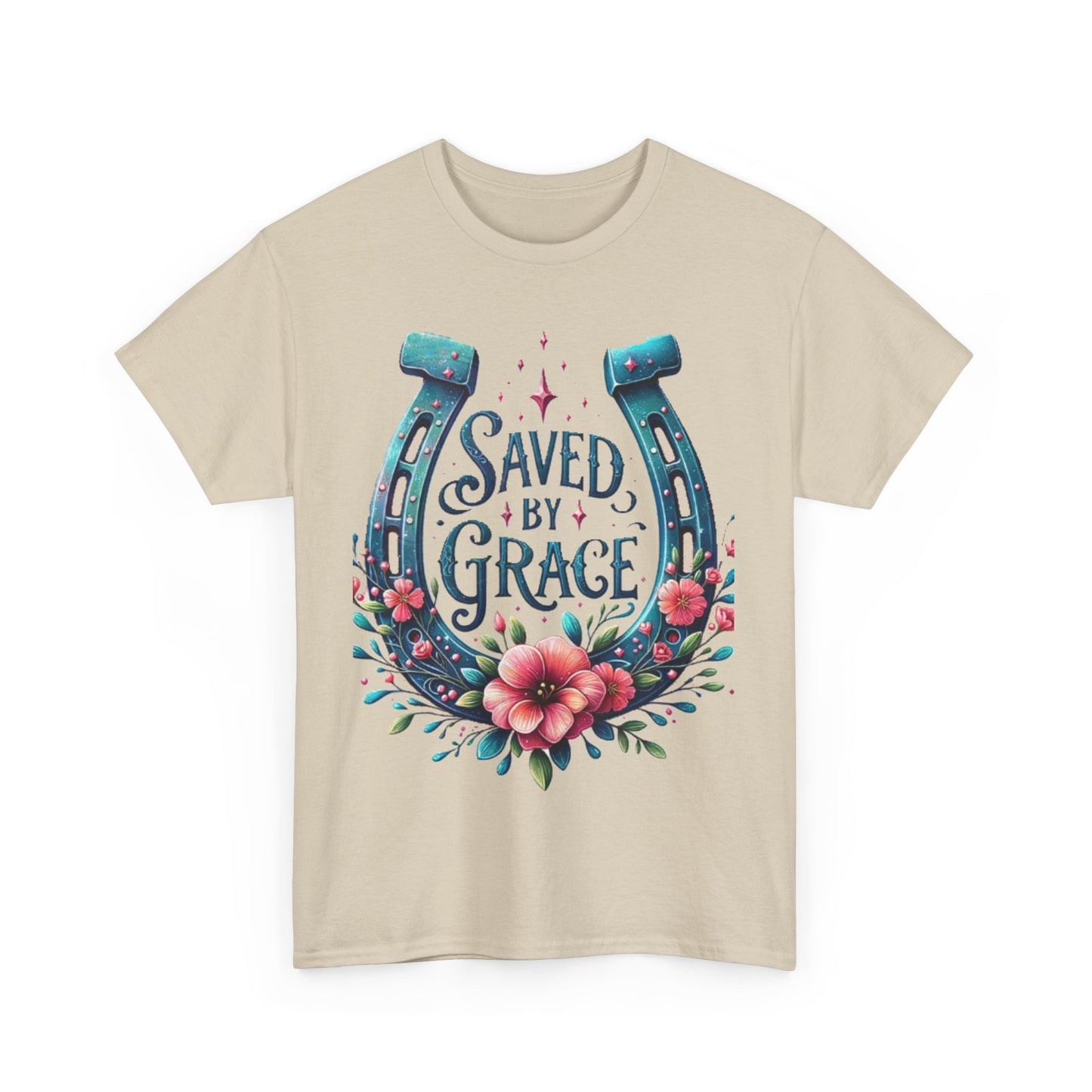 Saved by Grace - Unisex Heavy Cotton Tee - Easter - Mother's Day - Father's Day