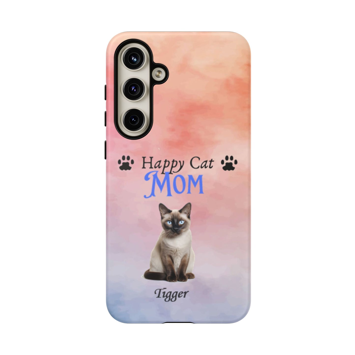 Happy Cat Mom - Personalized - Whimsical Phone Cases - Mother's Day