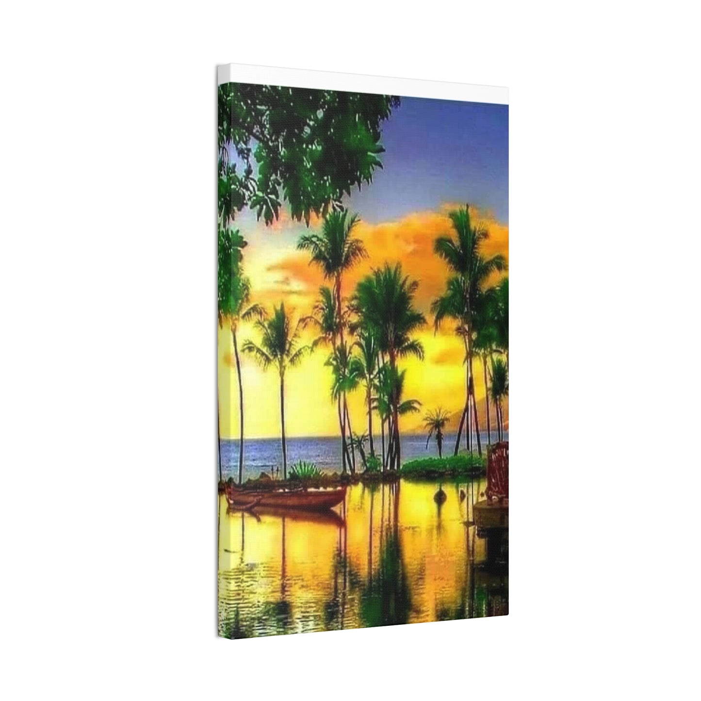 Island Lagoon - Canvas Stretched, 0.75"