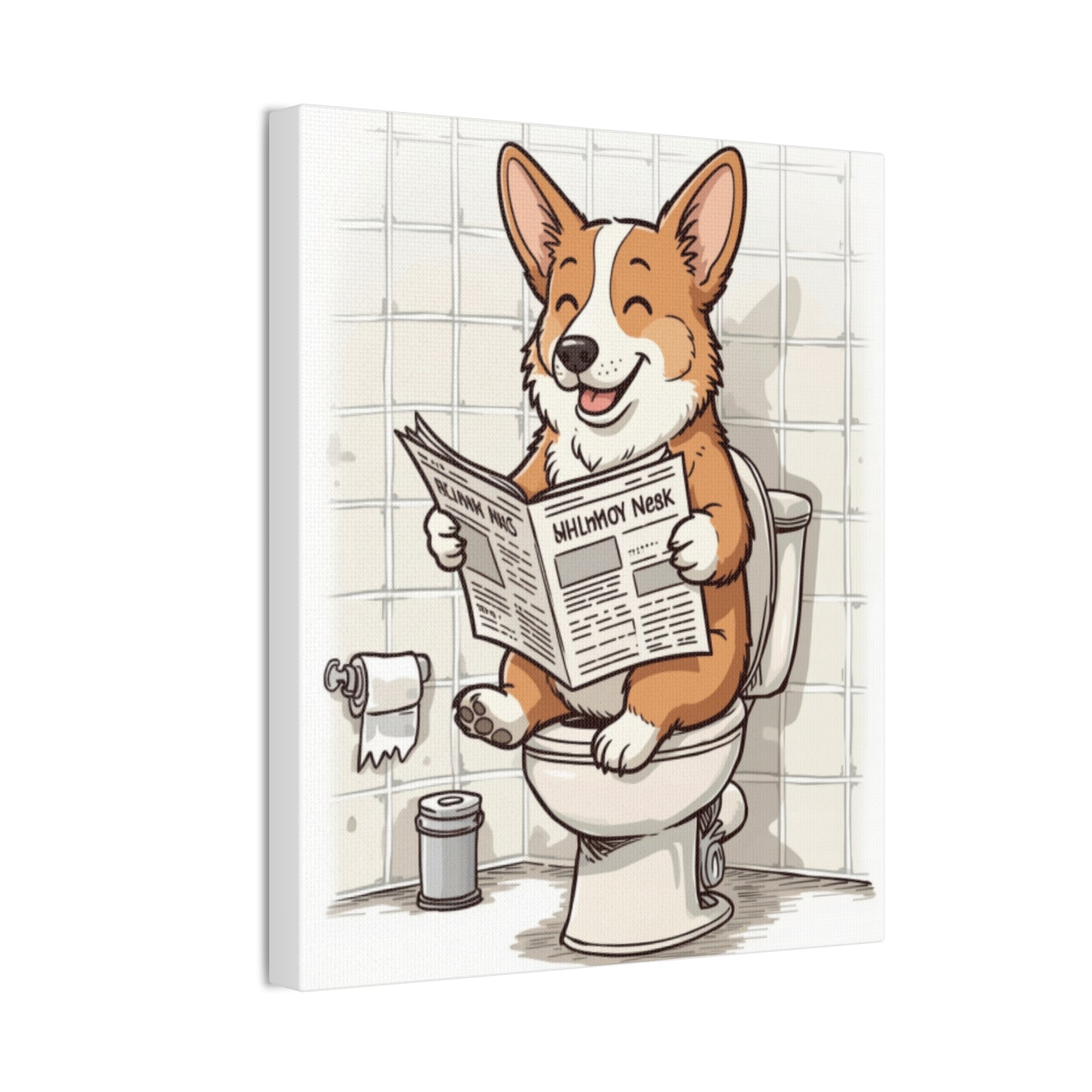 Corgi 0n the Pot - Canvas Stretched, 0.75"- Wall Art - 2026 - Bathroom Humor