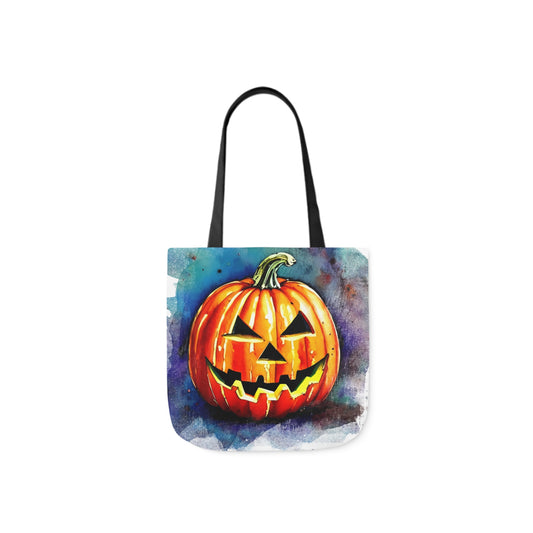 Pumkin Face - Canvas Tote Bag, 5-Color Straps - Halloween