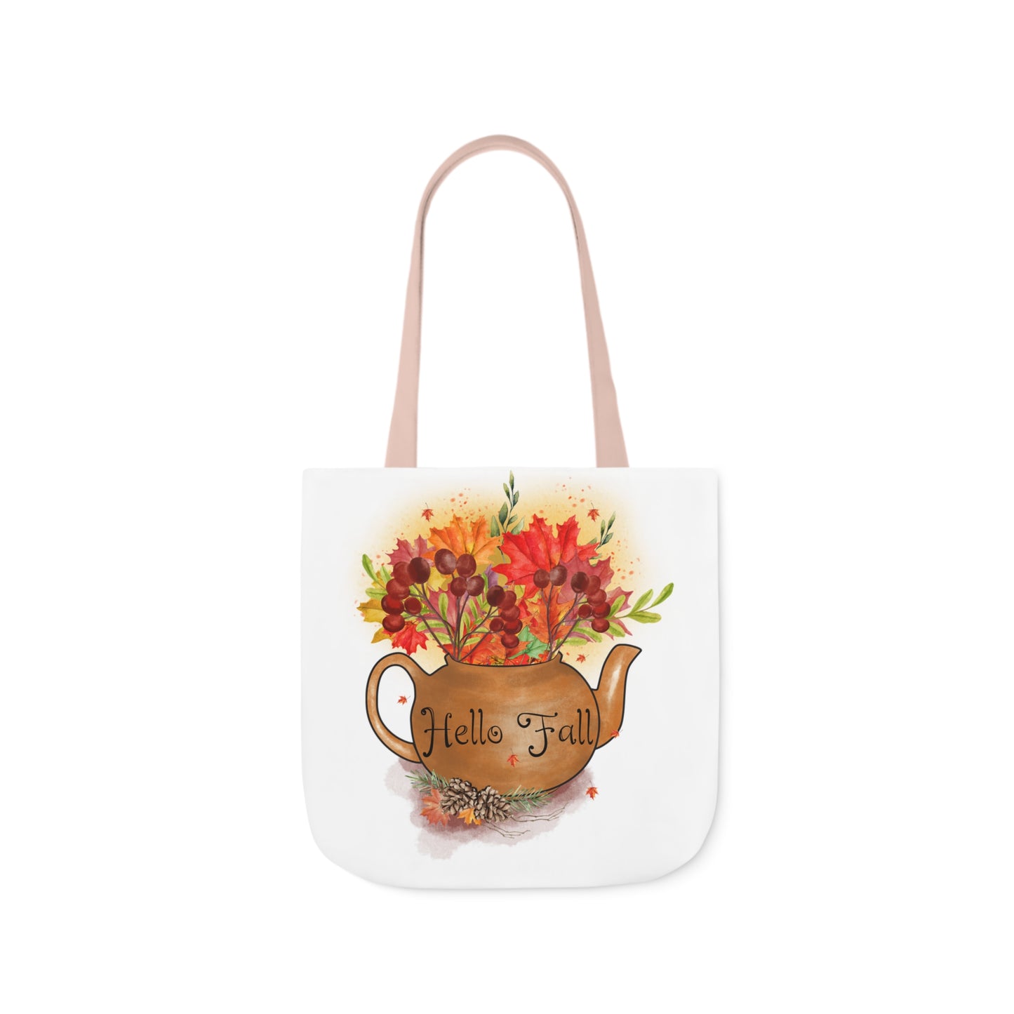 Hello Fall - Canvas Tote Bag, 5-Color Straps