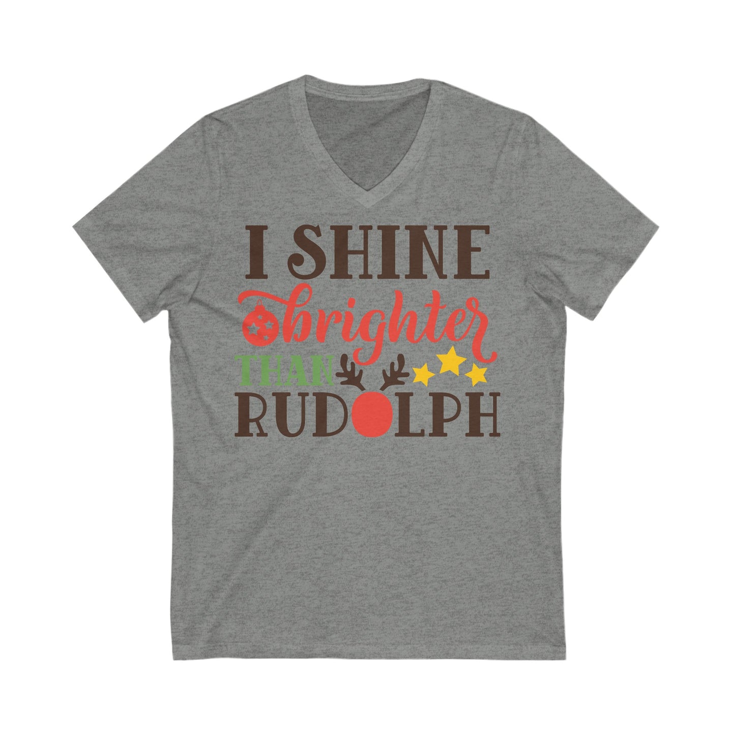 Shine - Unisex Jersey Short Sleeve V-Neck T-Shirts - Christmas