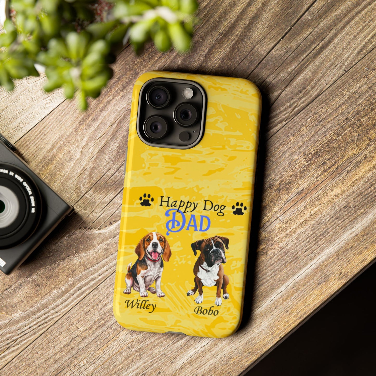 Happy Dog Dad - Personalized - Whimsical Phone Cases - Father's Day