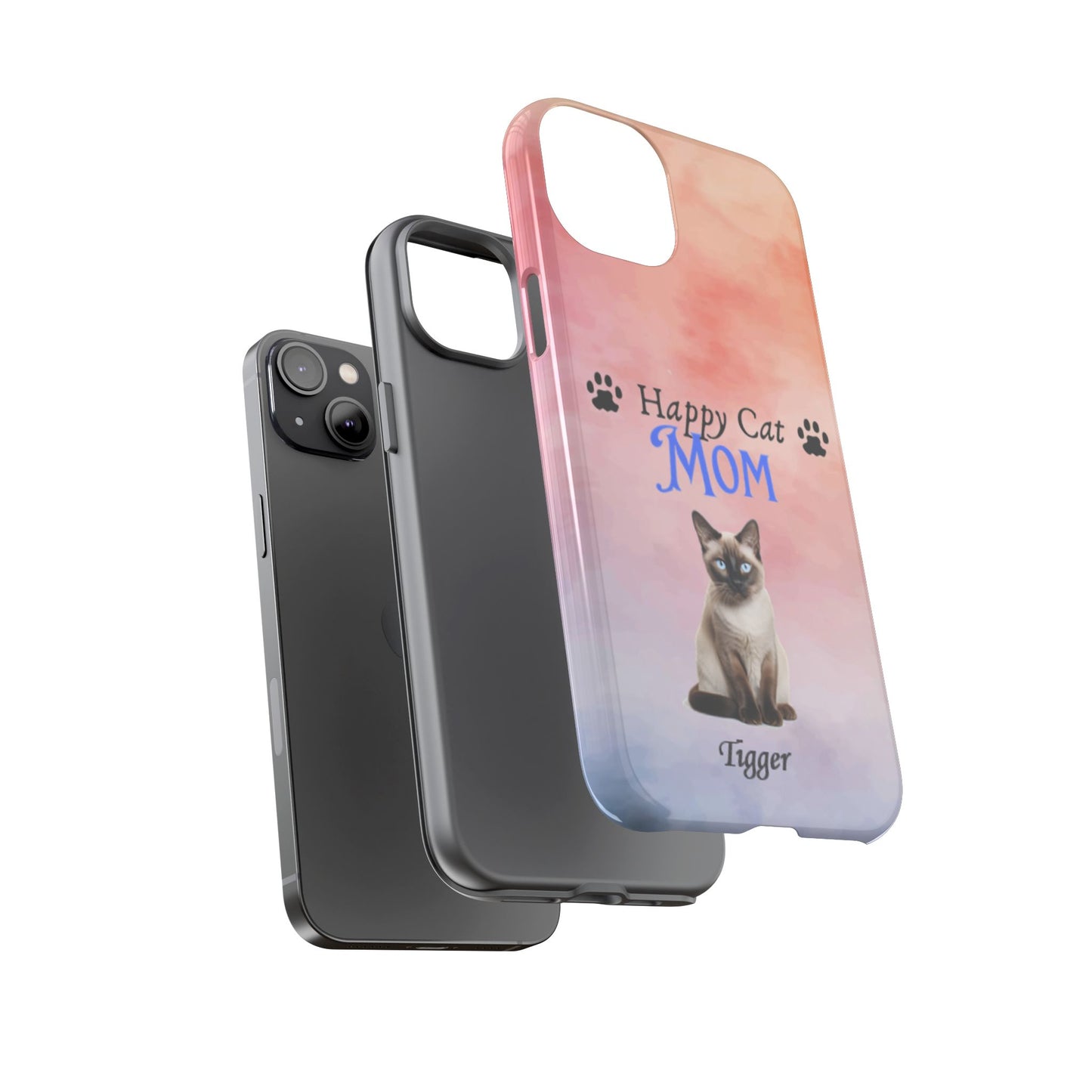 Happy Cat Mom - Personalized - Whimsical Phone Cases - Mother's Day