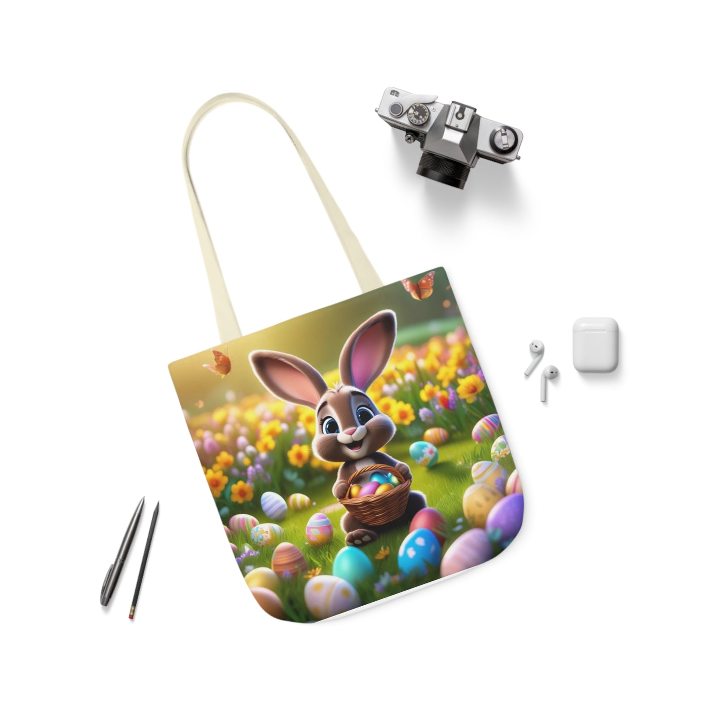 Easter - Canvas Tote Bag, 5-Color Straps