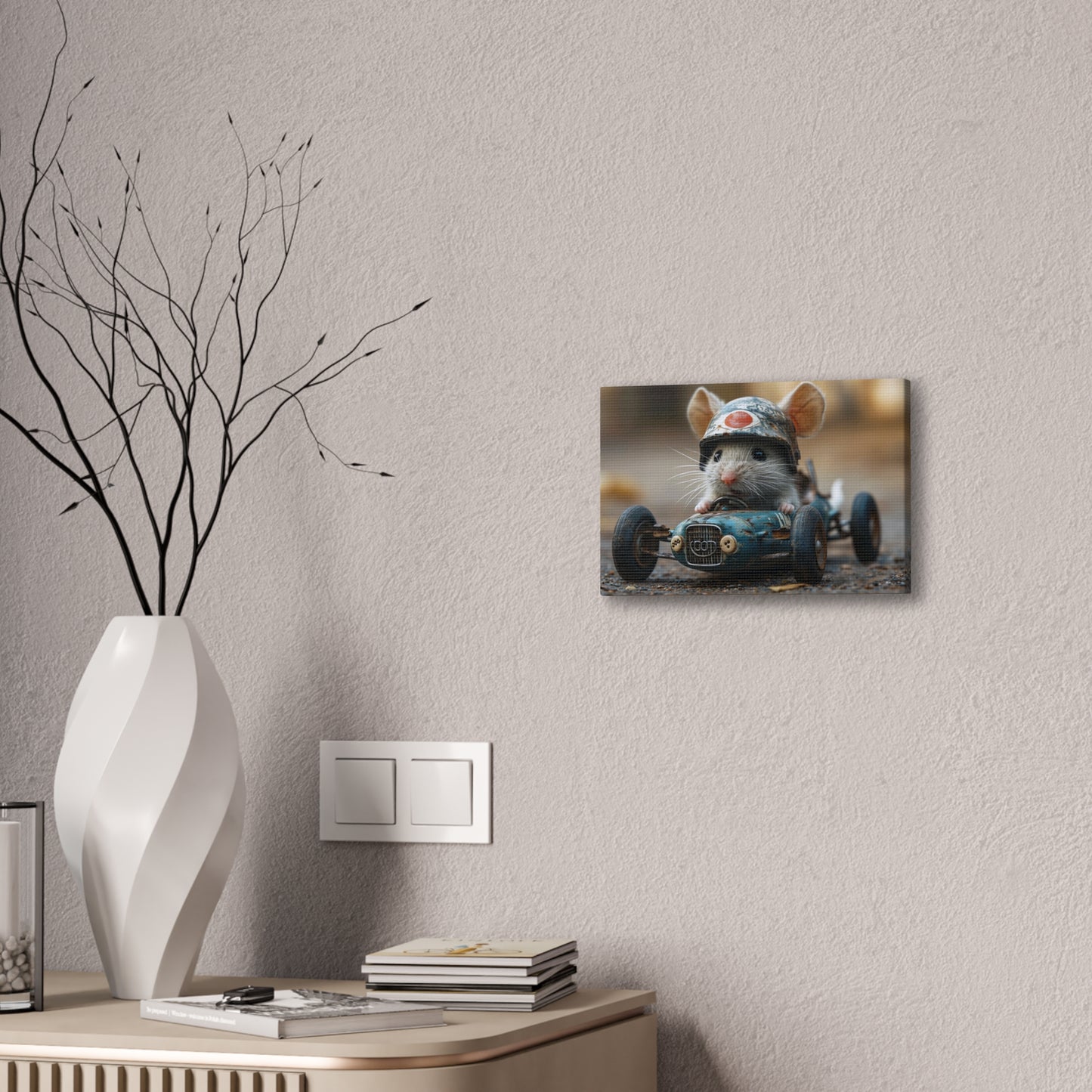 Mouse Racer - Canvas Stretched, 0.75"