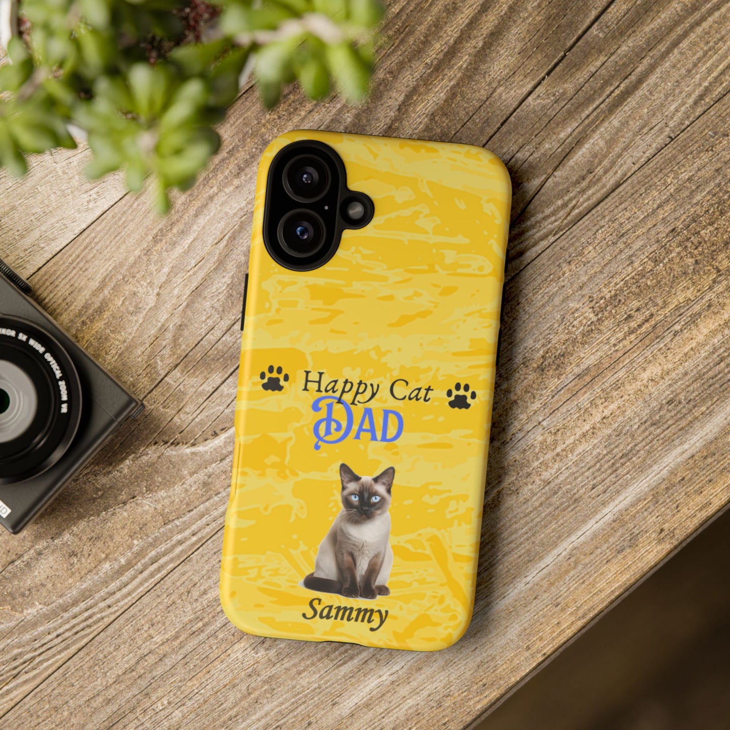 Happy Cat Dad - Personalized - Whimsical Phone Cases - Father's Day