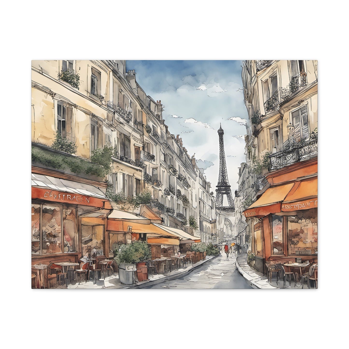 Paris Street - Canvas Stretched, 0.75"