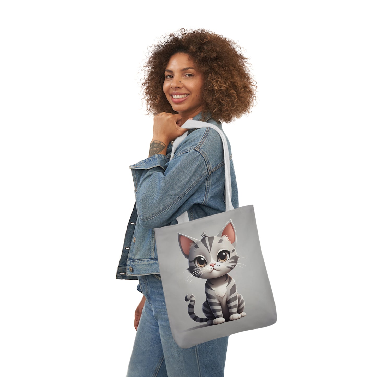 Kitty - Canvas Tote Bag, 5-Color Straps