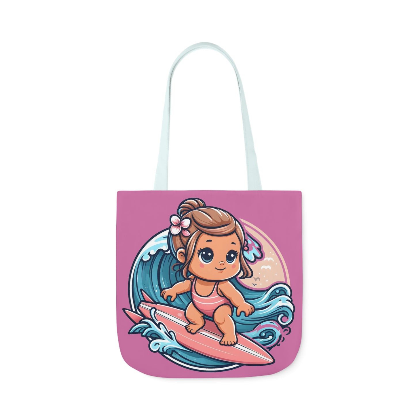 Little Surfer - Canvas Tote Bag, 5-Color Straps