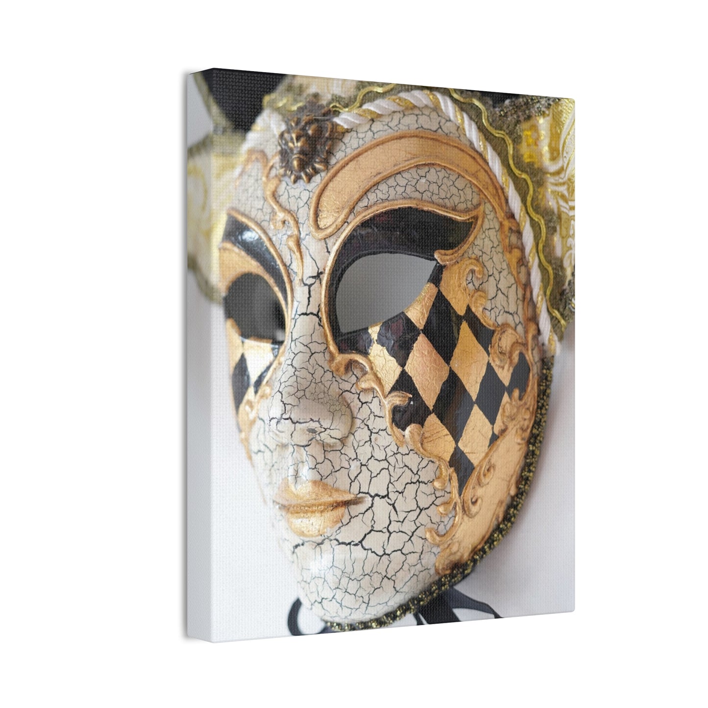 Gold and Silver Mask - Canvas Stretched, 0.75"