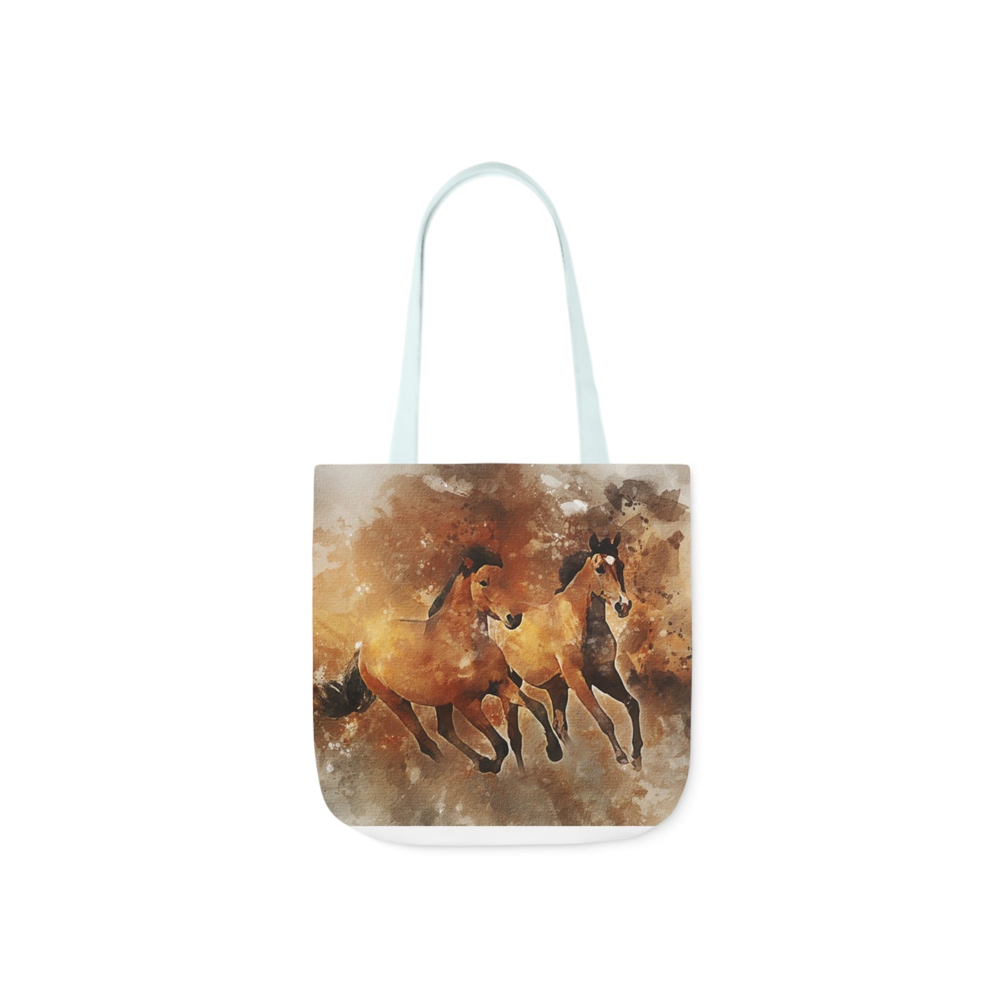 Horses - Canvas Tote Bag, 5-Color Straps