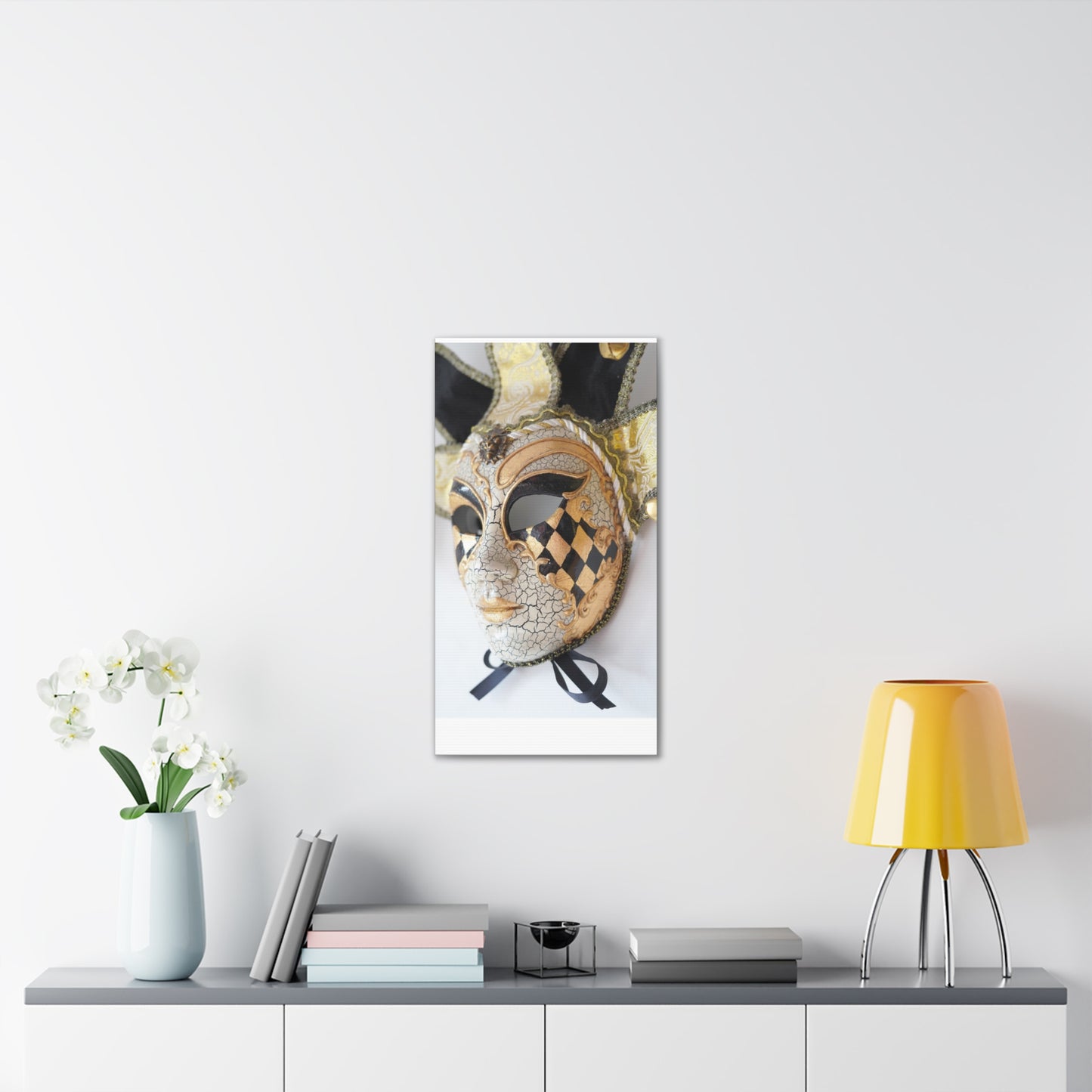 Gold and Silver Mask - Canvas Stretched, 0.75"