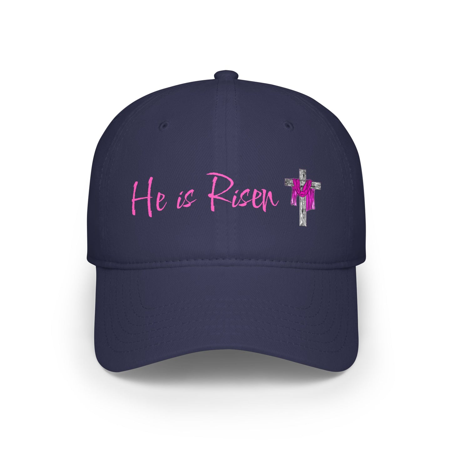 He is Risen - Pink - Low Profile Baseball Cap - Easter - Mother's Day - Father's Day - Easter 1