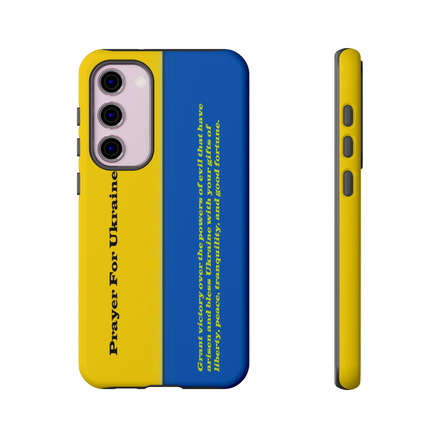 Flag of Ukraine with Prayer - Flag Phone Cases