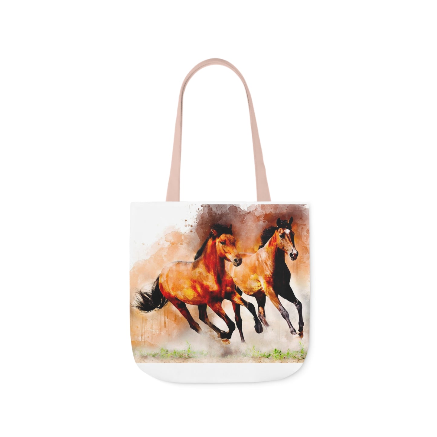 Horses - Canvas Tote Bag, 5-Color Straps