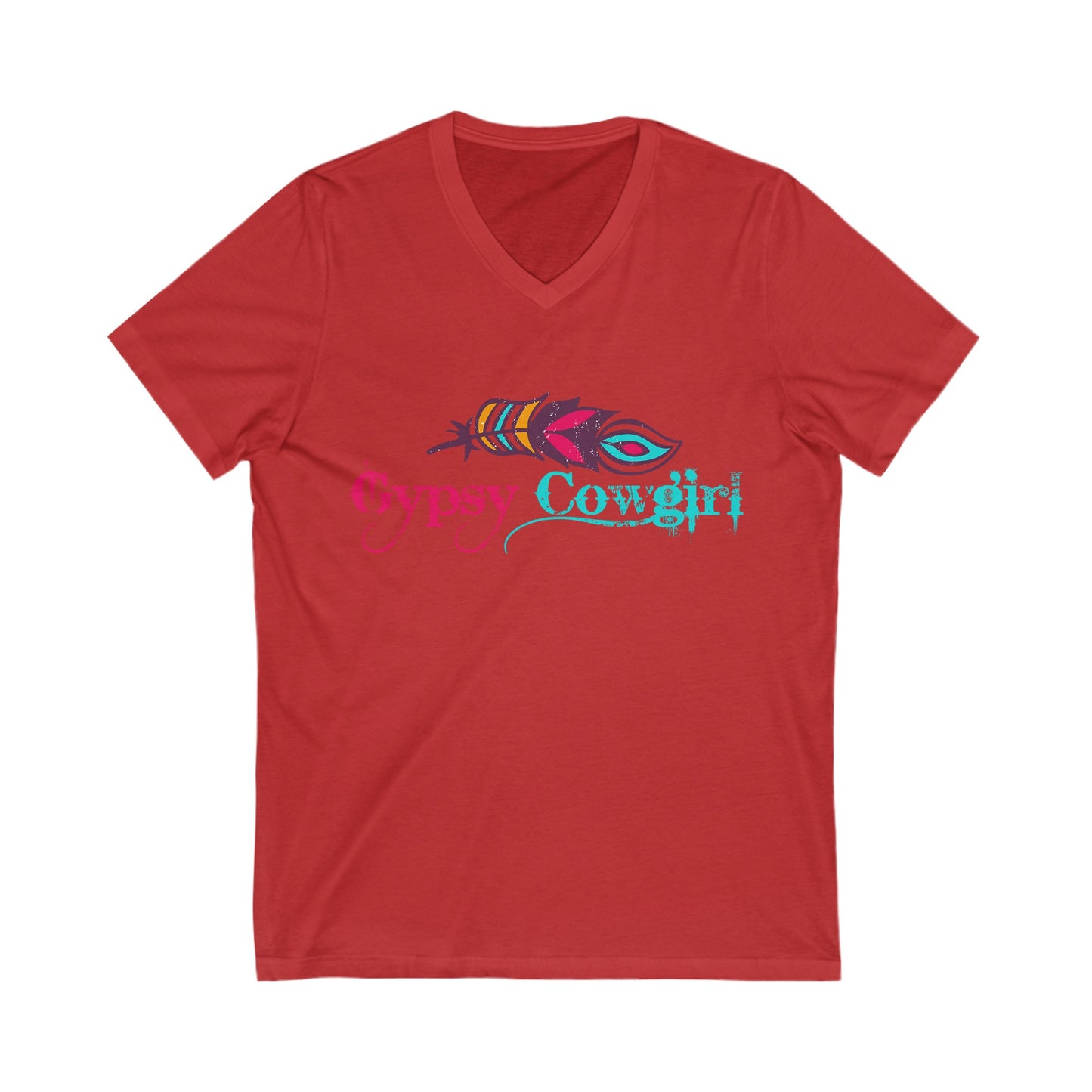 Gypsy Cowgirl - Unisex Jersey Short Sleeve V-Neck T-Shirt