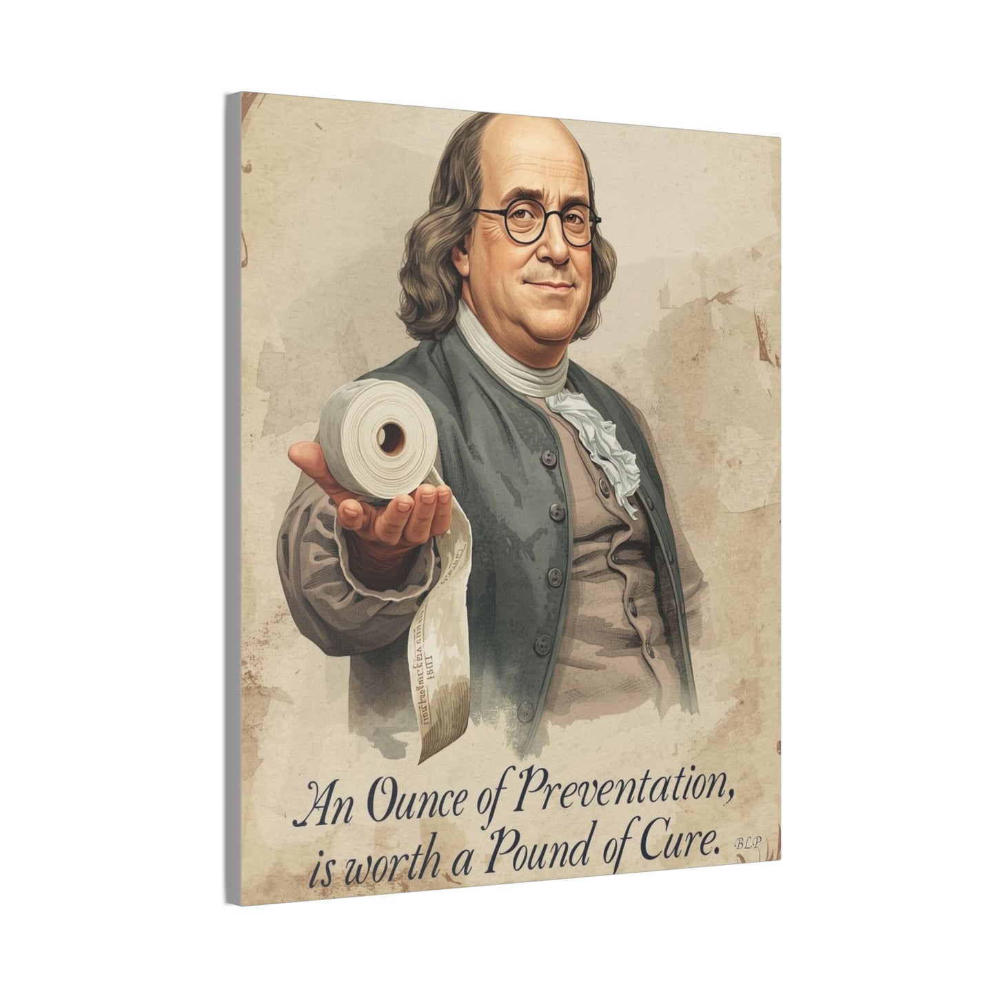 Franklin - Canvas Stretched, 0.75" - 2026 Wall Art - Bathroom Humor