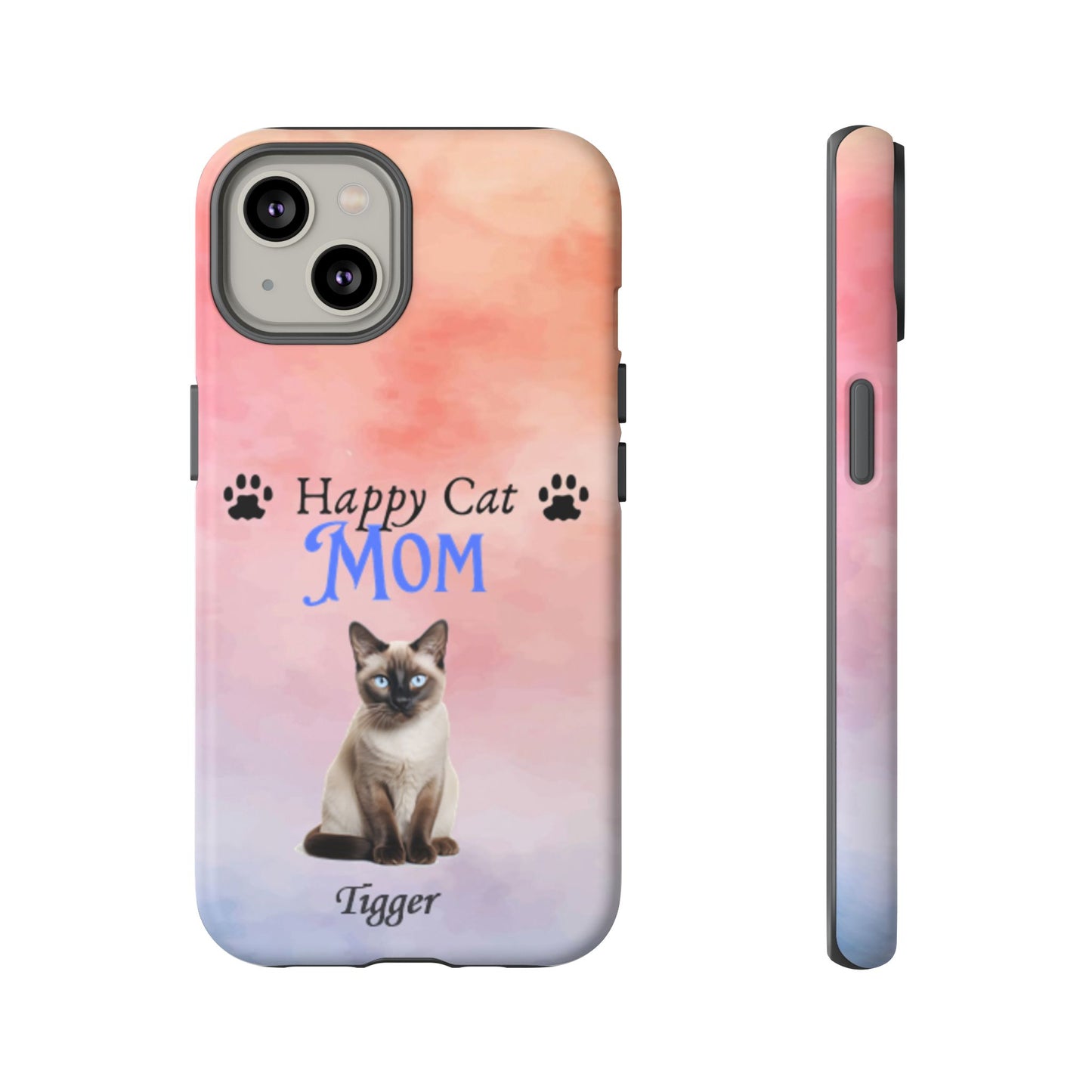 Happy Cat Mom - Personalized - Whimsical Phone Cases - Mother's Day