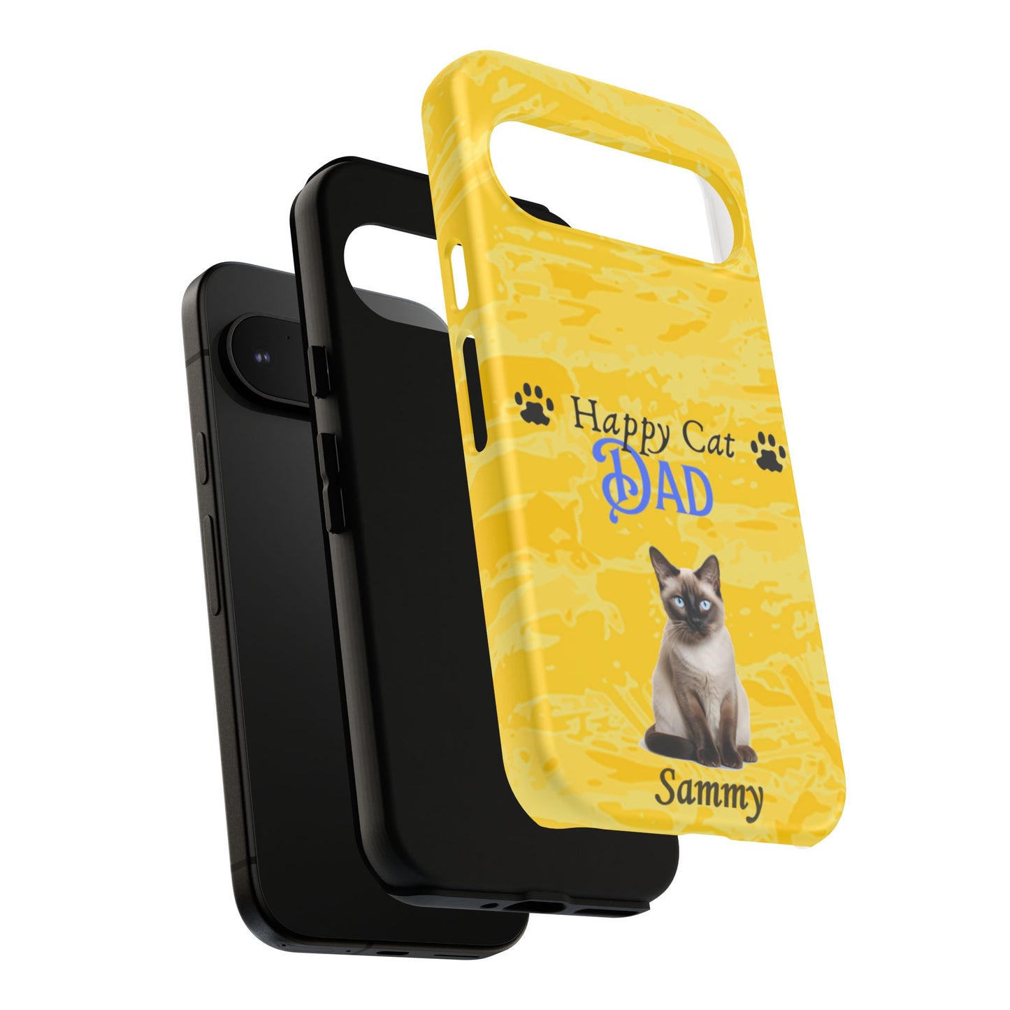 Happy Cat Dad - Personalized - Whimsical Phone Cases - Father's Day