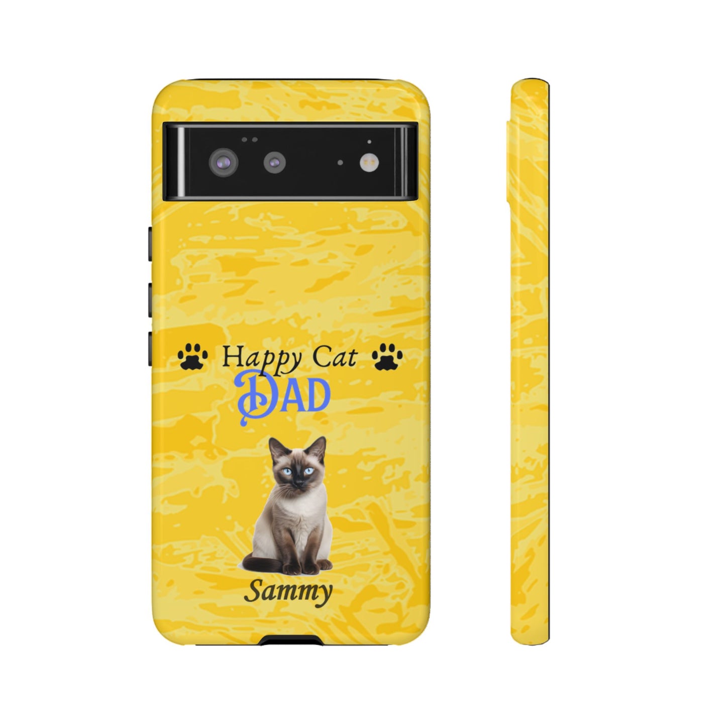 Happy Cat Dad - Personalized - Whimsical Phone Cases - Father's Day