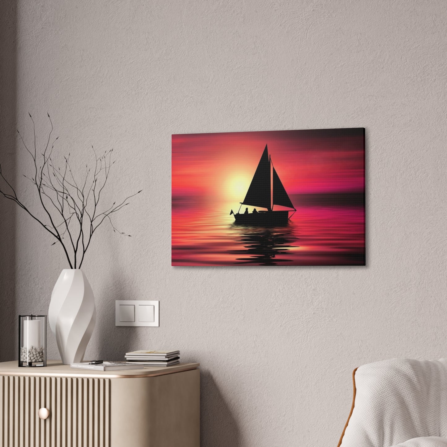 Sailing at Sunset - Canvas Stretched, 0.75"